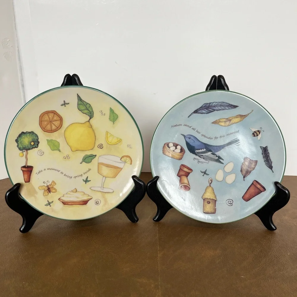 Russ Yellow and Blue Springtime Plates - Picture 9 of 9